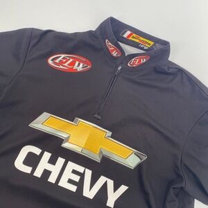 The Winning Team FLW Chevy Fishing Jersey Mens Large Black Quarter Zip USA